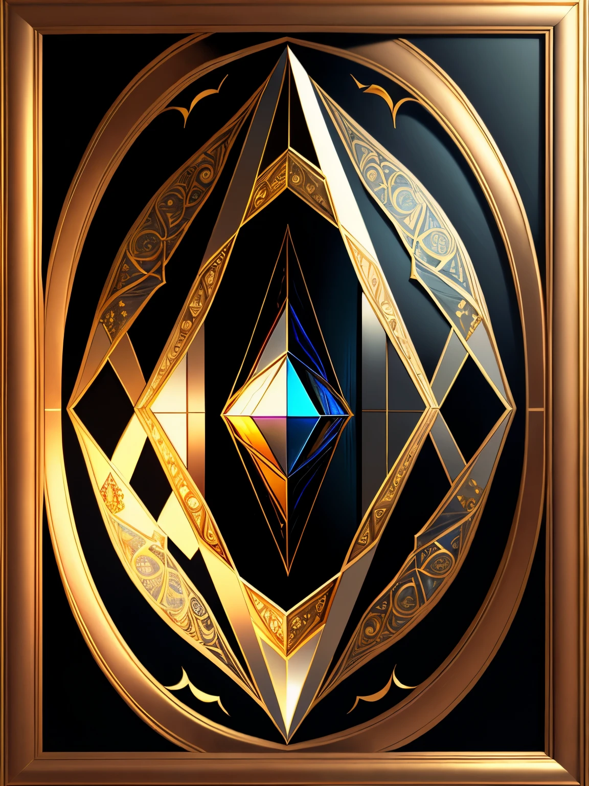 esoteric artwork, best quality, super fine, 16k, incredibly absurdres, extremely detailed, delicate and dynamic, dark horror painting, mirror and prism image effects