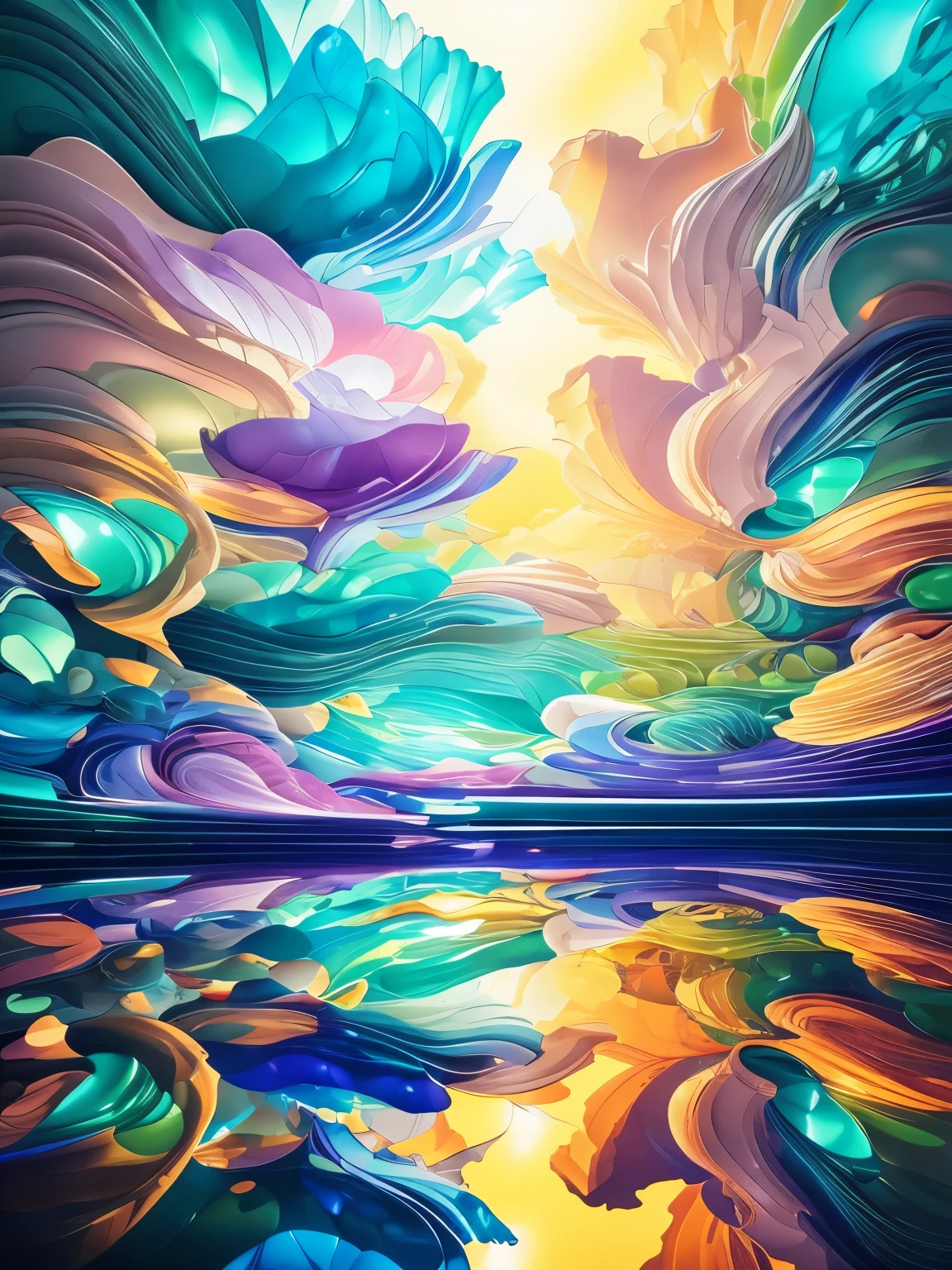 esoteric artwork, best quality, super fine, 16k, incredibly absurdres, extremely detailed, delicate and dynamic, marbles and pastel pop painting, mirror and prism image effects