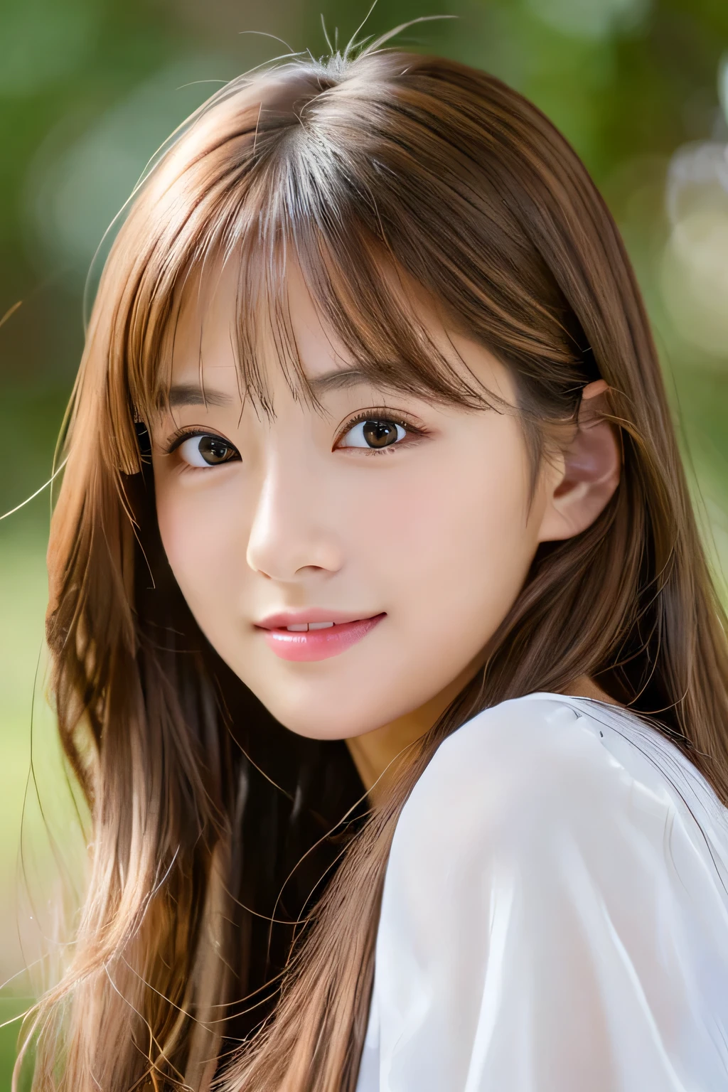 (((8k,Attention to detail,Attention to detail、highest quality,masterpiece,Attention to detail,alone))),RAW Photos & Realistic atmosphere,Beautiful dark eyes,Mouth Details,Glossy lips,Thin eyebrows,beautiful Eyes、Soft white skin that shines in every detail、Her deep black eyes are very beautiful,Lip details、Very beautiful face,Very beautiful face、Lively Faces,beautiful, Glistening lips,beautiful Eyebrows,Infinite Reality, Realistic Young Gravure Idol,Very cute woman , Young Gravure Idol, Young Gravure Idol, とても美しくてかわいいbeautiful 21 year old beauty,Incredibly beautiful and elegant,beautiful 21 year old beauty,Natural soft light,(Shiny Hair,,beautiful and kind eyes:1.5),A kind smile,Shapely breasts,Long Hair,beautiful posture,No makeup,Take a quick look at the camera,Red Shirt,