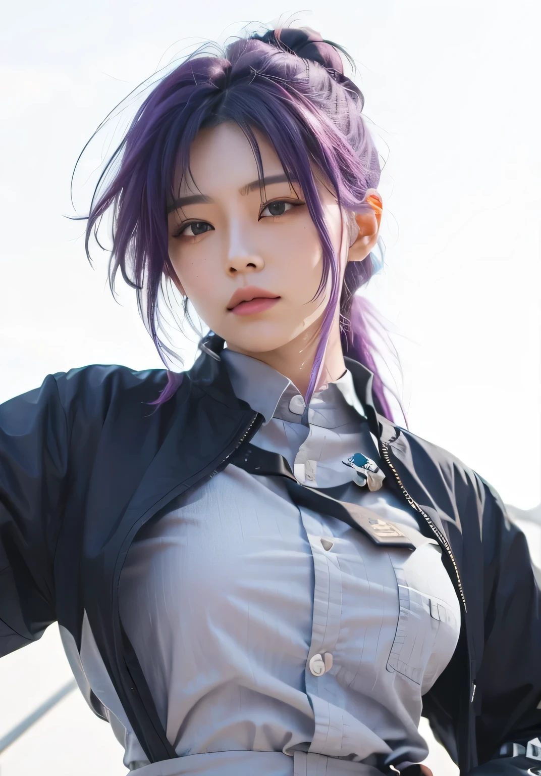 1girl,long hair, ultra detail, realistic, 70mm lens,reo mikage,purple hair