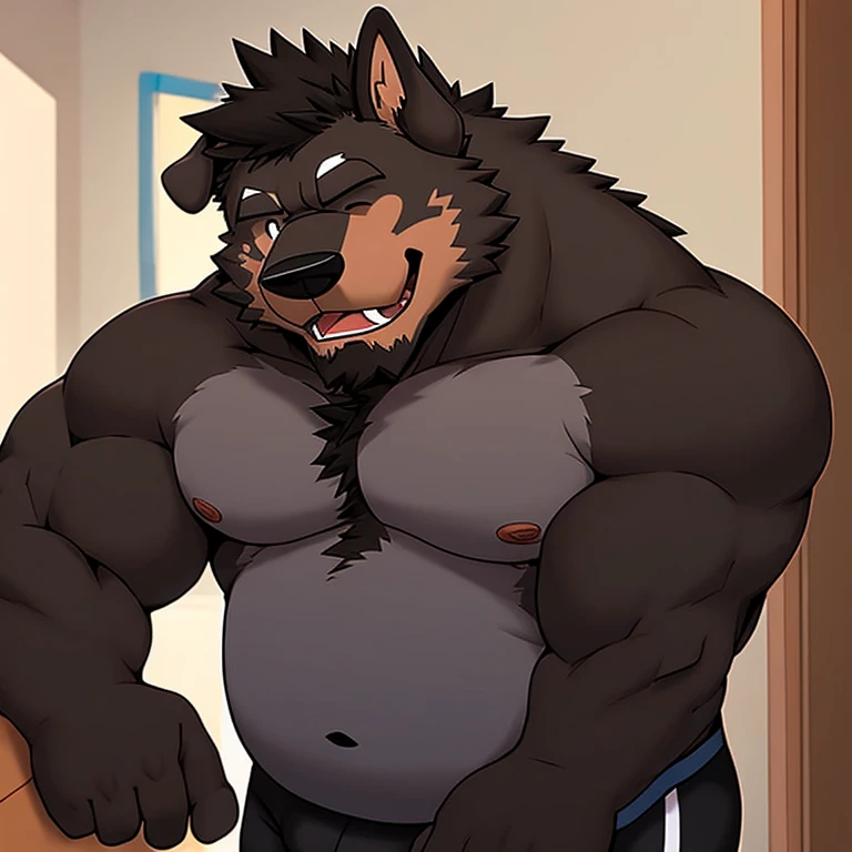 German shepherd, detailed skinny femboy body, perfect eyes, handsome, good looking, brown pupils, Casual military Set, serious face, furry paw hands, Locker room Background, pantless, shirtless, dogtag, swept hair covering right eye, extremely fluffy, (vore), oral vore, a visibly large detailed gulp moving down the neck towards the stomach, vore belly with a same size Person inside of the stomach struggling and being digested, predator, ((Furry vore)), realistic shading, (((groups of German shepherd soldiers are talking in the background)))