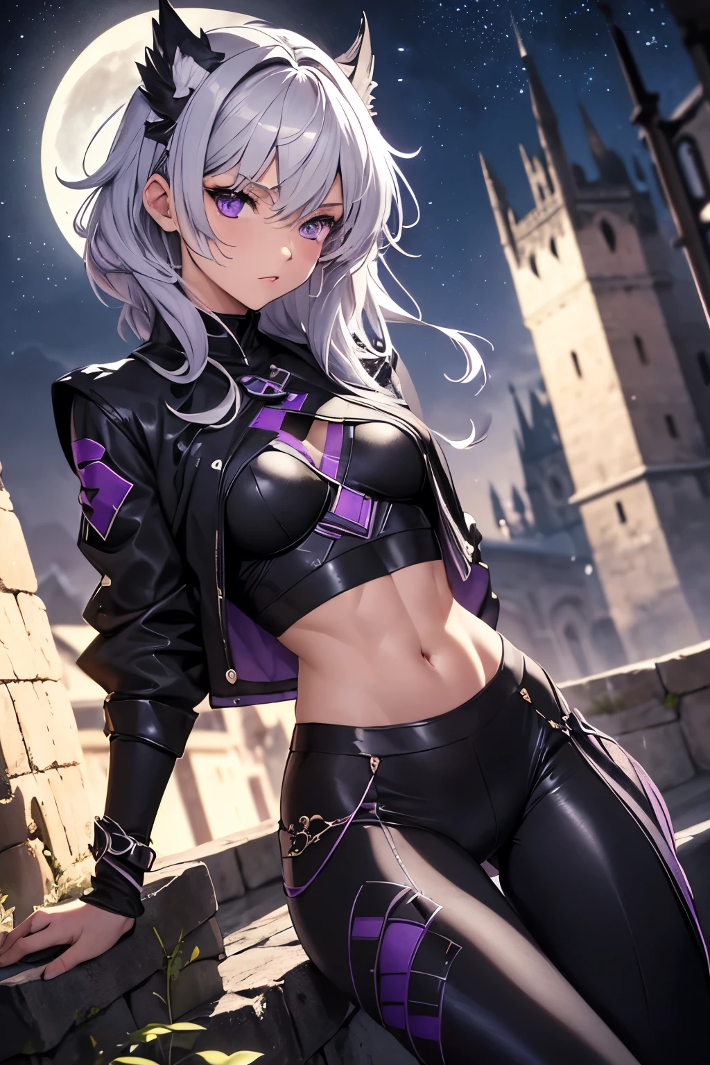 Fantasy,1 girl,toddler, ((loli))+++, child,belt, blue_eye, blush, big_, cloak, hood, shiny_medium_hair, ((((long_bangs,hair_over_one_eye))))++, shiny_black_bodysuit, harness, navel,open_mouth, public,in_ fantasy_city_background,sweat, armpits, thighs, boots, groin, sweat,_juice, dynamic_pose_jumping, dynamic_angle, tiny_groin, happy,sleepy,confused, (thin_ass, thin_thighs),