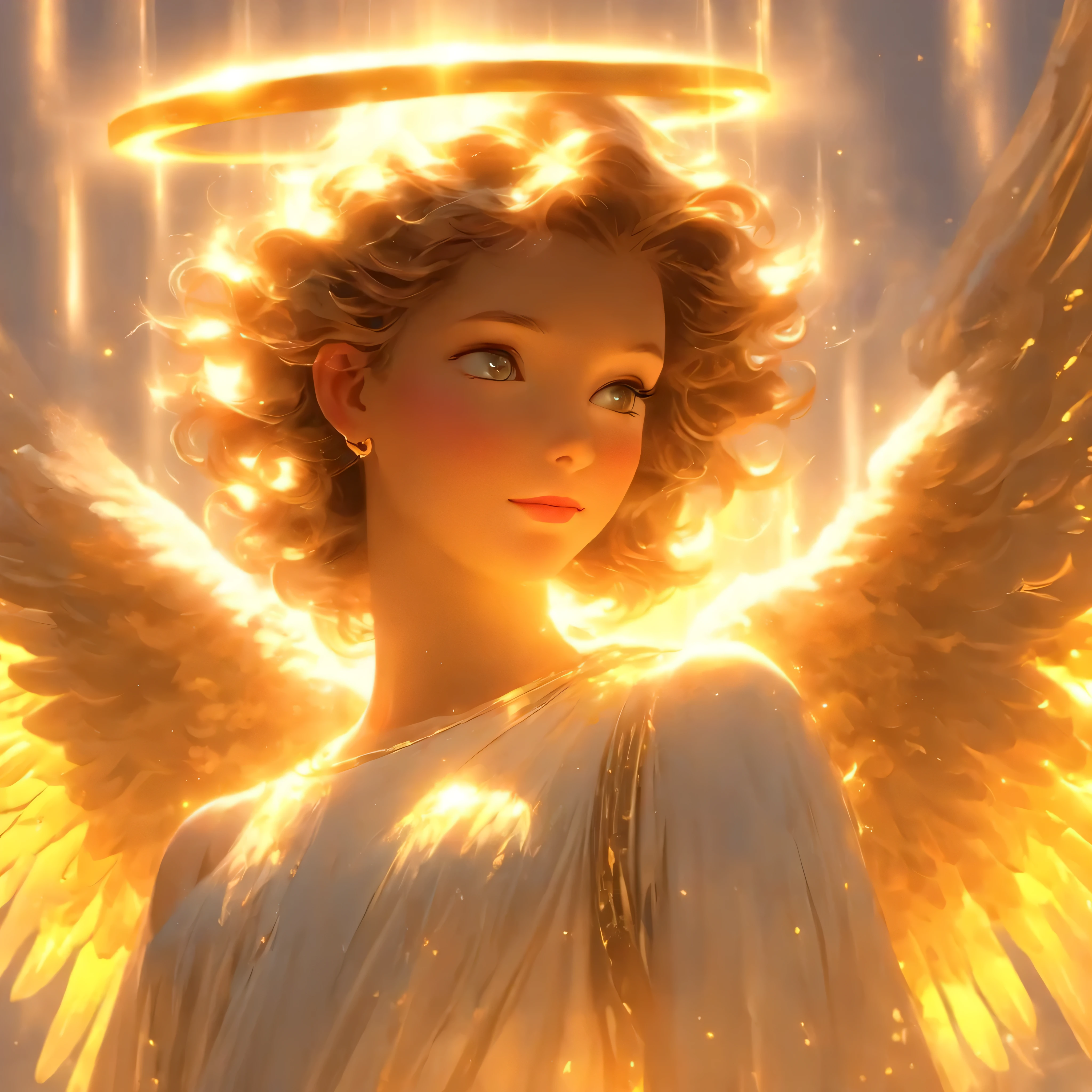 (number々Award-winning works, Very detailed, Textured、Attention to detail), (hyper Realistic:1.4), (Realistic:1.3), (top quality Realistic textured skin), (Beautifully symmetrical eyes with perfect dense circles), (Angel Light, a halo of divine light above your head: 1.8), ((The medieval world)), (The Lord&#39;s Black Angel or the Lord&#39;s White Angel?: 1.6), (Full body standing: 1.8), (Beautiful gentle eyes), (I love the beautiful color of eyes), (Spectacular clouds and sky), (Halo Optical Phenomenon: 1.3), (Dramatic Light), (Magnificent View), (The expression of serenity and gentleness is very beautiful.), ((Large ancient wings with pure white feathers on the back of the shoulders)), Flower earrings on ears, (((Dramatic Photos))), (Twilight), (sunset), (evening), (Sacred Pose)), (Pink Hair), (Chestnut Hair ), garden, (Around her neck was an intricately crafted necklace.), Old ruins overgrown with plants, Amazing temple, Cathedral, Temple ruins, A temple away from the temple, (Glowing magic circle), Ancient castle ruins, ruins, Crumbling Ruins, Ancient ruins with clear water, Holy Light, epic Realistic, ((Neutral Color )), (High resolution:1.5), (Calm colors:1.2), Very detailed, Cinematic, Warm Light, Dramatic Light, (Intricate details:1.1), Complex background, petal, pastel colour、window