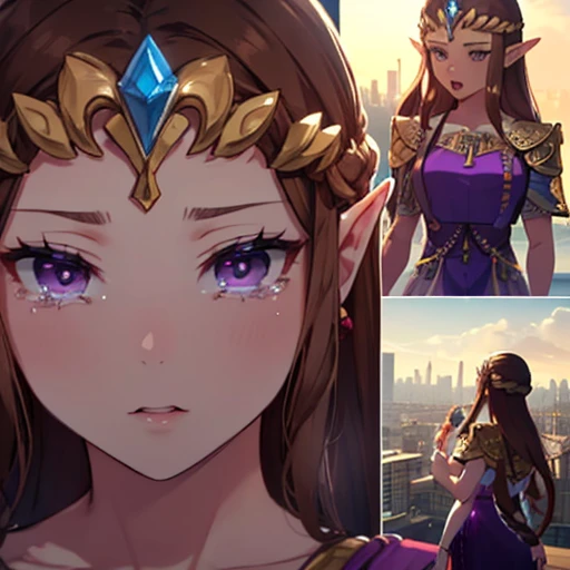 Lick below,Shocked expression,Eyes Wide Open,Blowjob,Princess Zelda, ((highest quality)), (Very detailed), ,(((Purple Dress))),beauty,tears,Beautiful brown hair,city,princess zelda, twpr,
nintendo, the legend of zelda