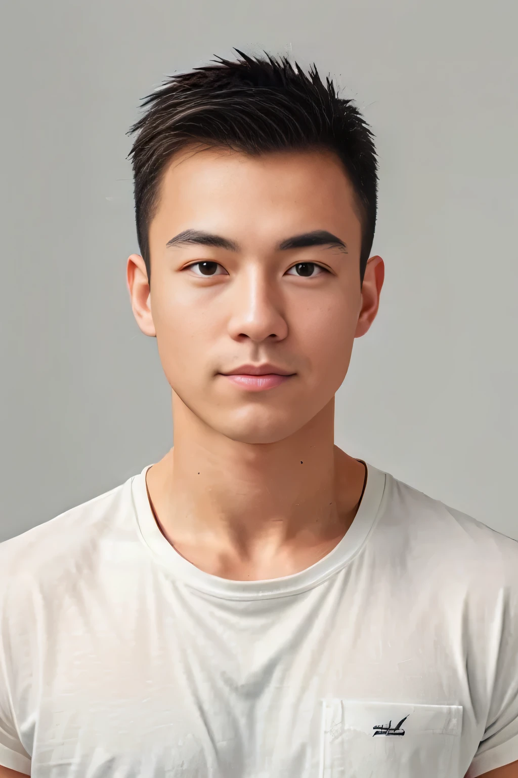 1man,A 16-year-old muscular man,Wear a short-sleeved white shirt,With a tie,Wear sneakers,full bodyesbian,gentlesoftlighting,tmasterpiece,best qualtiy,8k uhd,digital SLR camera,filmgrain,Fujifilm XT3 Realistic painting art,Written by Midjourney and Greg Rutkowski,Divide hair in the middle