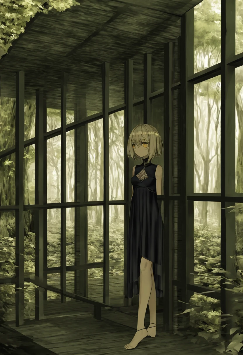 Chica
Ojos verdes
Pelo oscura negro largo
Piel de porcelana
Vestido blanco delicado de una piesa de ceda
Descalza
En un bosque
Cuerpo entero,
mirada tranquila
Sonriente
Anine