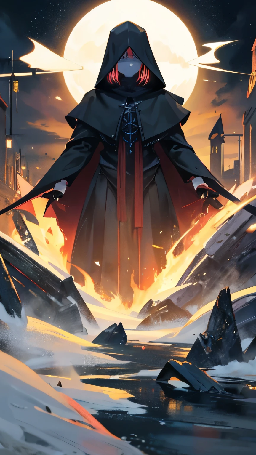 rare piece of art, best quality, super fine, 16k, incredibly absurdres, extremely detailed, delicate and dynamic, black death, black grim reaper, darkness, despair, a ray of light