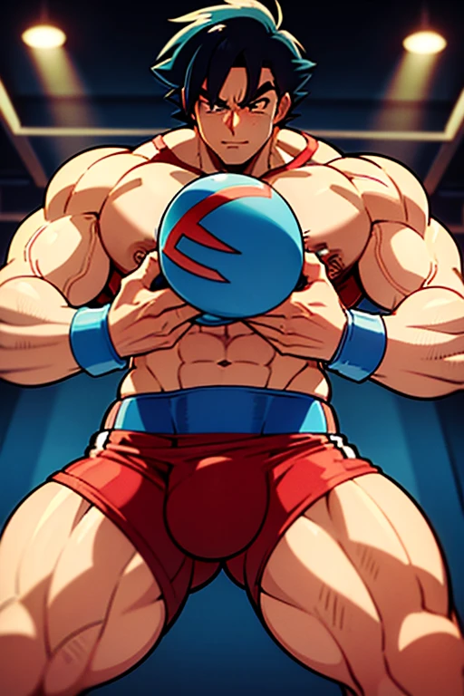 A big bodybuilder Ash Ketchum with bulging crotch is hypnotized to flex and grow big and muscular by hypnotic subliminal messages broadcasted through the gym's speakers as his crotch swells with a massive bulge and his muscles tear out of his clothes as Ash gives in to assimilate and becomes another big dumb muscular meathead jock bro in the gym. Hyper muscles. Vapid stare. Hypnosis. Brainwashing. Dumber. IQ drain.