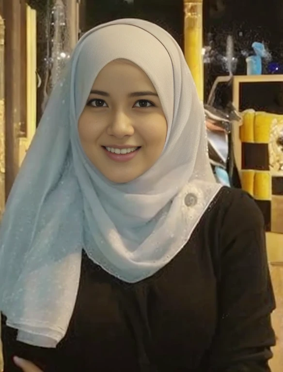 sexy girl using hijab, slim faces, (RAW photo:1.2), (photorealistic:1.4),(masterpiece:1.3),(best quality:1.4),ultra high res,(detailed eyes),(detailed facial features),(detailed clothes features),HDR,8k resolution, skin tight, (((high detailed skin,visible pores))), dreamlike, 1 girl, tall body, slim faces, body abs:1.2, 30 years old, medium breast, wearing lingerie croot top with hijab, full body, beautiful shy smile, wearing high heels