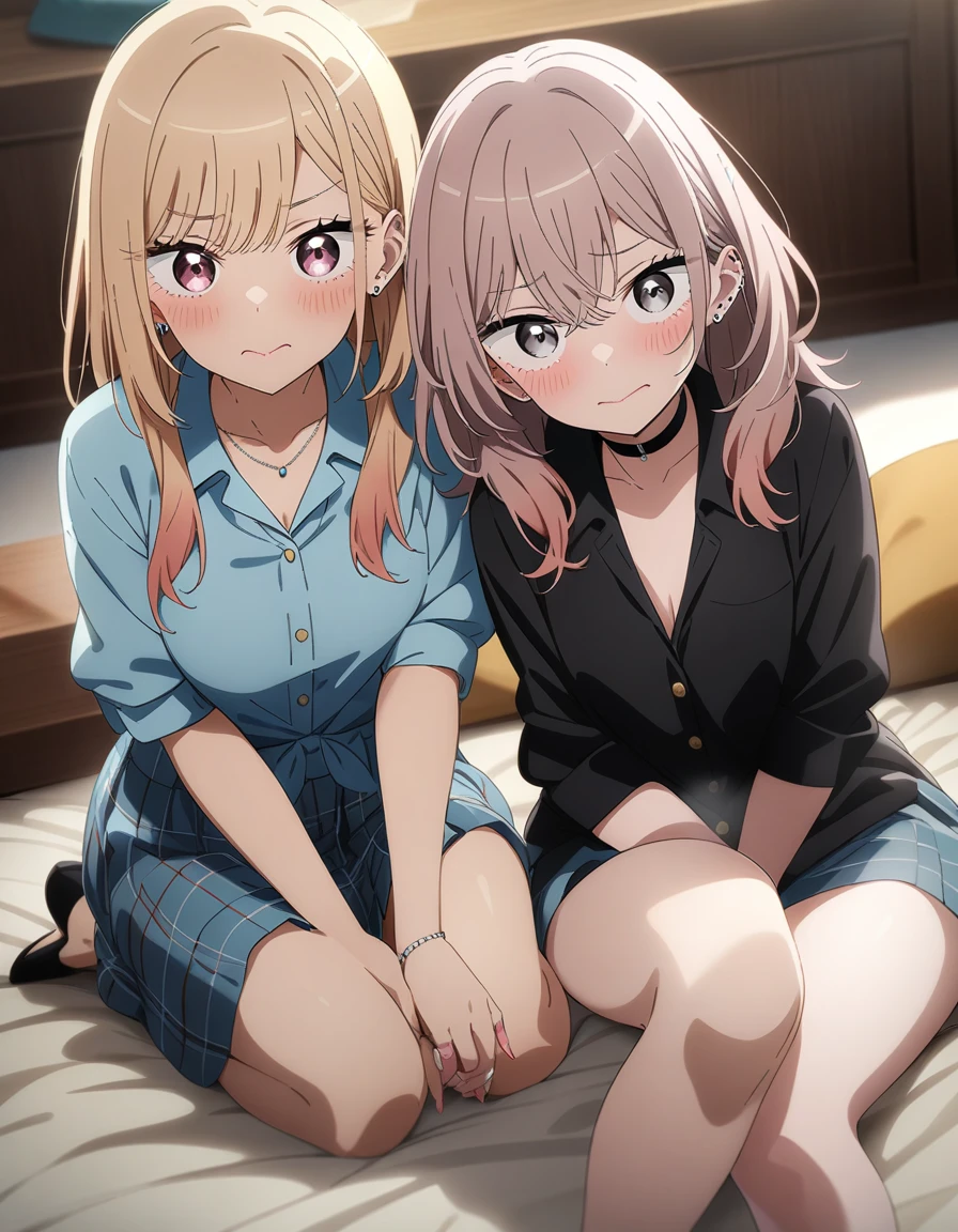 masterpiece, best quality, very aesthetic, absurdres, 2girl, kitagawa marin, inui sajuna, sono bisque doll wa koi wo suru, key visual, highly detailed, looking at viewer
