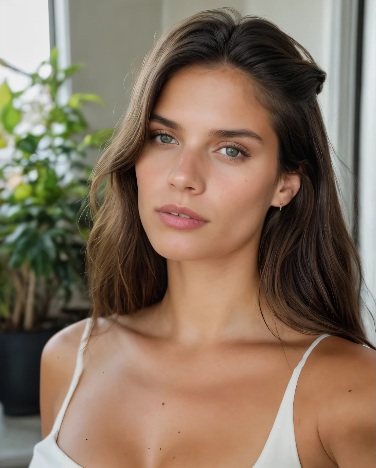 (RAW photo, analog style),selfie of sara sampaio , highly detailed, (high detailed skin:1.2), 8k uhd, dslr,  soft lighting,  high quality, film grain, Fujifilm XT3, (natural light),highly detailed face, deep shadows, (indirect lighting), warm artificial light, 8k high definition, insanely detailed, intricate, highest quality, casual, candid, artistic composition, photography,