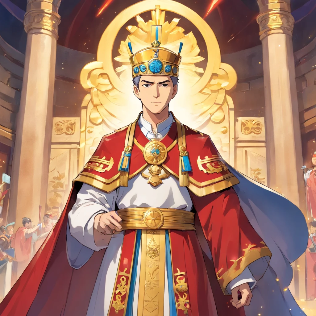Future Roman Emperor Constantine I、Considered a leader with political astuteness and strategic insight。彼はEconomy and tradeの発展に重点を置き、Will pursue the prosperity of the galactic nation.。Also、彼はReligious Freedomを尊重し、People of different faiths々and will promote inter-ethnic coexistence.。 Constantine I was also a powerful military leader.、未来の彼は国家のSecurity guaranteesに重要な役割を果たすでしょう。He pursued a strategy that combined technological advances with military developments.、We will build modern defense systems to deal with future threats.。 Also、Constantine I recognized the importance of education.、It will focus on disseminating knowledge and promoting culture.。Through his reform of the education system and his encouragement of art and literature,、It will support the education and cultural growth of the people.。 All in all、The future Emperor Constantine I was a strong and ambitious leader.、Economy and trade、Religious Freedom、Security guarantees、We will pursue the development and prosperity of our galactic nation in many areas, including education.。masterpiece。top-quality。Super beautiful。The ultra -The high-definition。detaileds。exquisite。Character Settings。Concept Art。Digital Art。Full body portrait