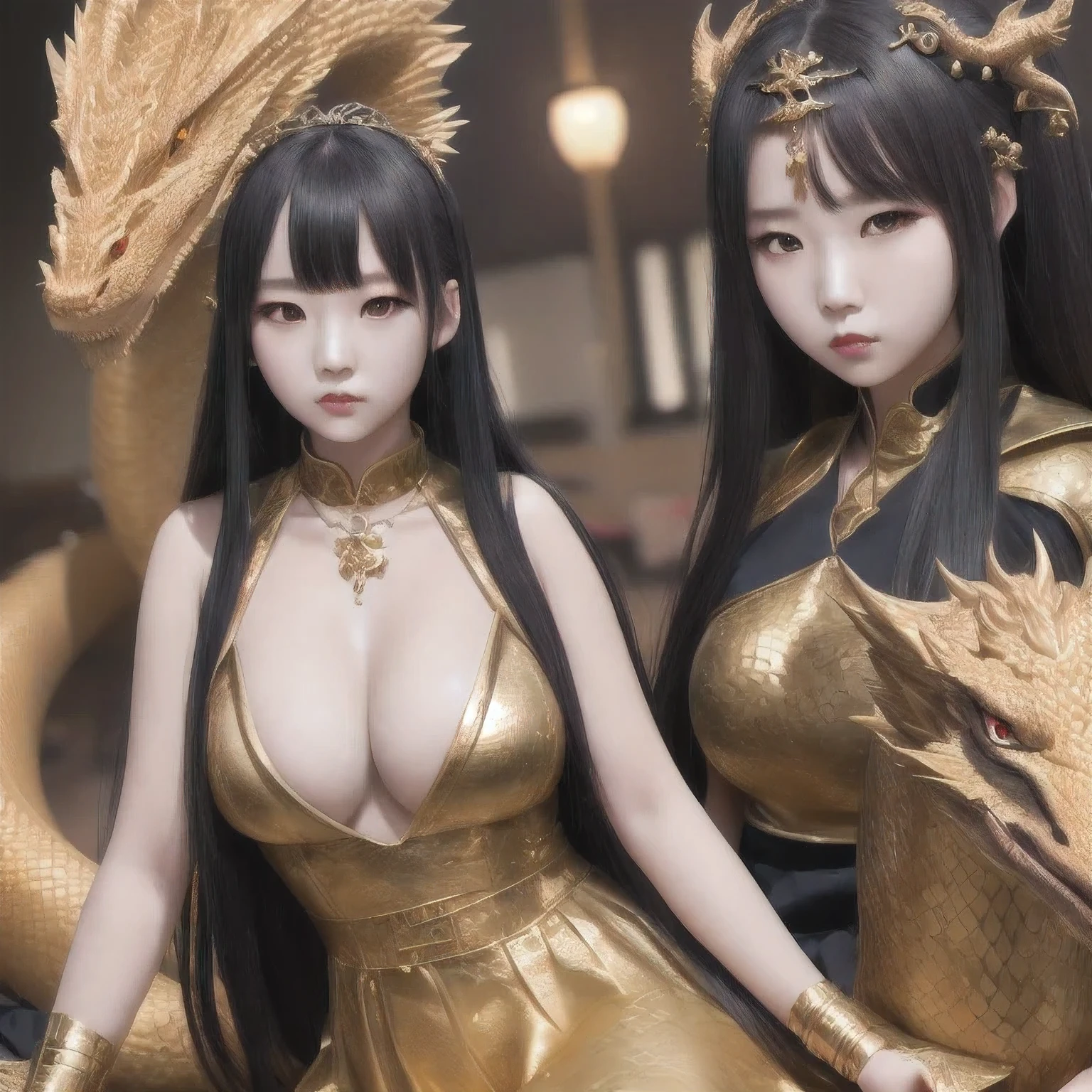there is a schoolgirl in a black and white dress with a snake on her head, the dragon girl portrait, a beautiful fantasy empress, ruan j i a and art germ, r o s s t ran 8 k, w lop and r o s s t ran, r os s tran and wlop, 4 k detail fantasy, i u lee ji- eun as a super villain, unreal engine render + a goddess(((schoolgirl)))araffe schoolgirl in a gold dress posing next to a large dragon,schoolgirl, masayoshi suto and artgerm, the dragon girl portrait, realistic young gravure idol, 8 k artgerm bokeh, young sensual schoolgirl idol, schoolgirl live-action movie, schoolgirl goddess, a beautiful fantasy empress,((goddess))