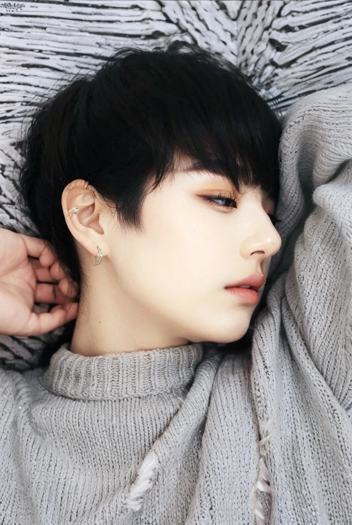 douyin makeup glittery blush on cheeks and delicate eyeliner
