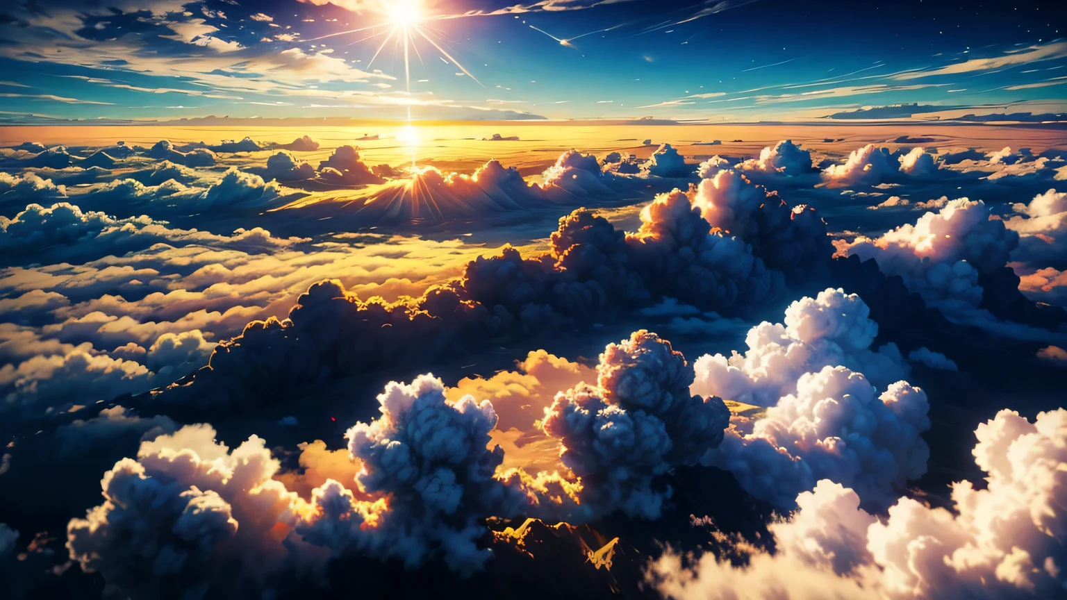 Sea of Clouds,Sky,Shining Gold