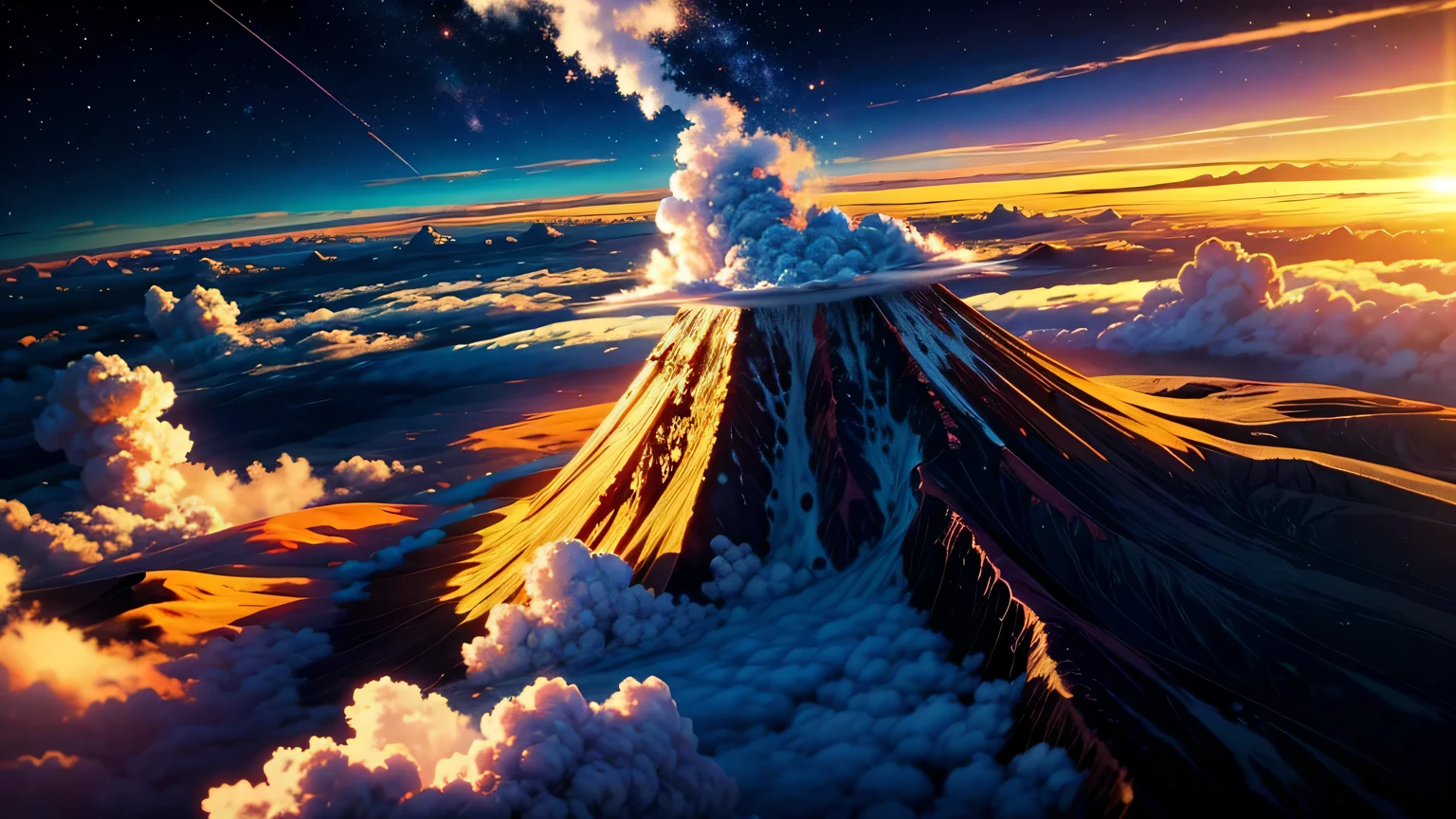 Sea of Clouds,volcano,Shining Gold