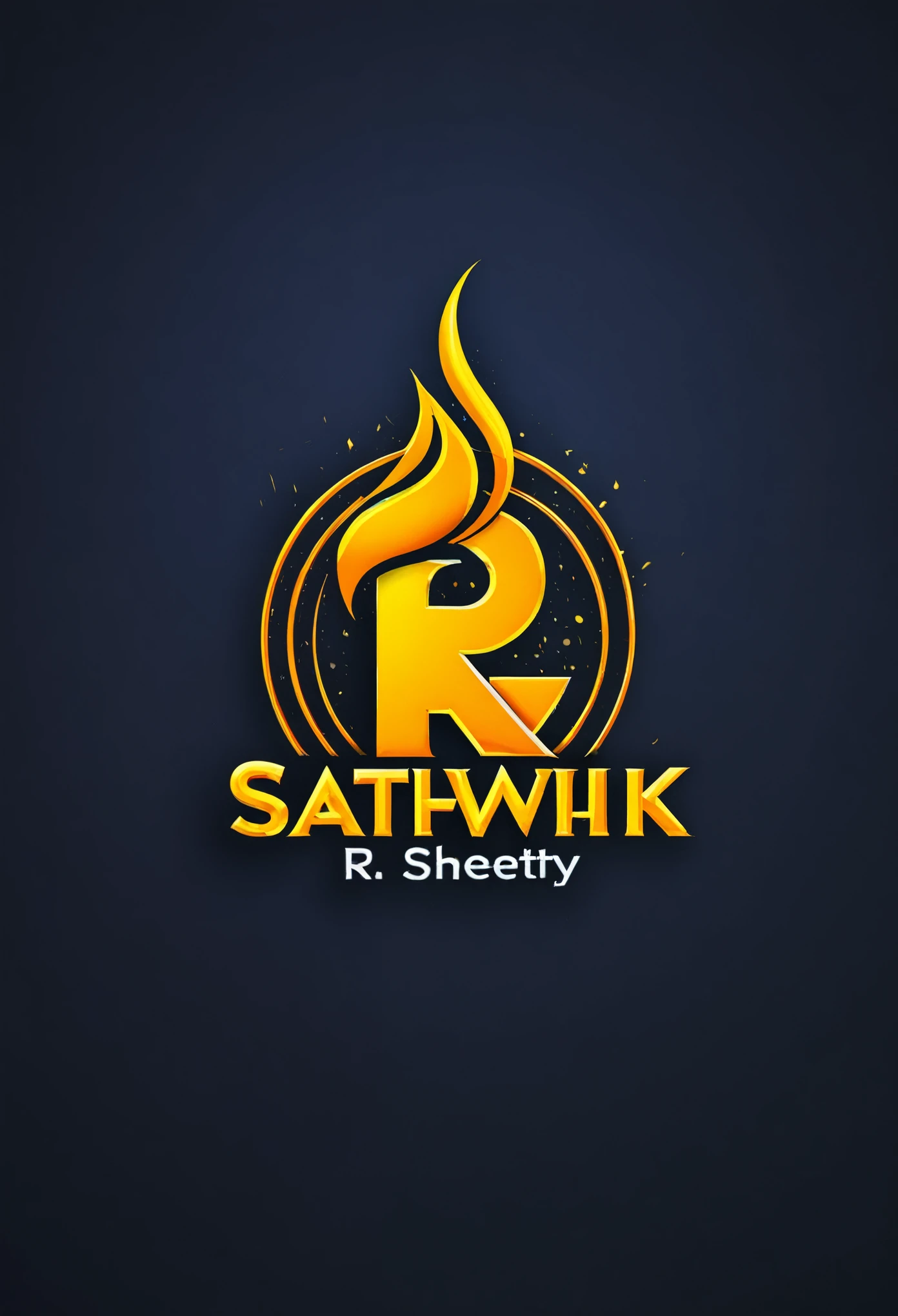 Fire theme logo for name "Sathwik R Shetty"
