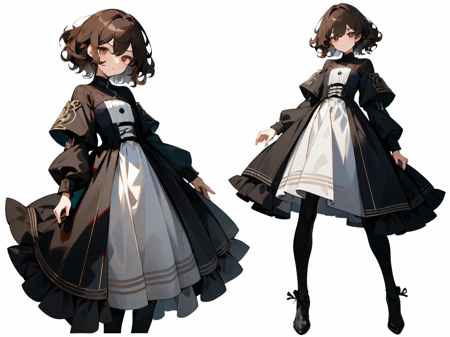 masterpiece: 1.6, highest quality: 1.4, Live Images: 1.2, Intricate details: 1.2, Charterner v2: 1.2, 1 Female full body character change,
exterior: Young people: 1.25, thin: 1.3, Light brown eyes, Medium chest, Fine grain, quality eyes,
Clothing: Mechanic Accessories:
hair: 黒hair, short hair, disheveled curly hair,
compensate: nature, Shiny skin,
(Single Background, White Background: 1.3), Multiple Views, Multiple Views of the same character in the same outfit: 1.3.