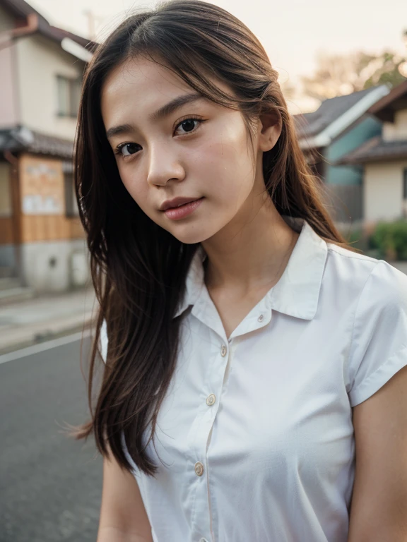 Are standing、 On The Side Of The Street、Young Asian Woman、Beautiful Woman Photos、Japanese、Beautiful young woman with、60mm Portrait、Color Photo Portrait 4k、Soft Portrait Shot 8k、10-year-old girl、(8k、RAW Photos、highest quality、masterpiece:1.2)、(Realistic、Realistic:1.37)、Very detailed、
1 girl、cute、alone、Beautifully detailed skies、Are standing、date、(Smile:1.1)、(Mouth closed)、A cup breasts、Professional Lighting、Sony A7R4、Zesse 50mm F1.8、
、Beautiful eyes in every detail、(Collared shirt:1.1),Long Hair:1.2)、11-year-old girl,ponytail,Young Girl、Primary school students、Small face、Clean eyes、camisole