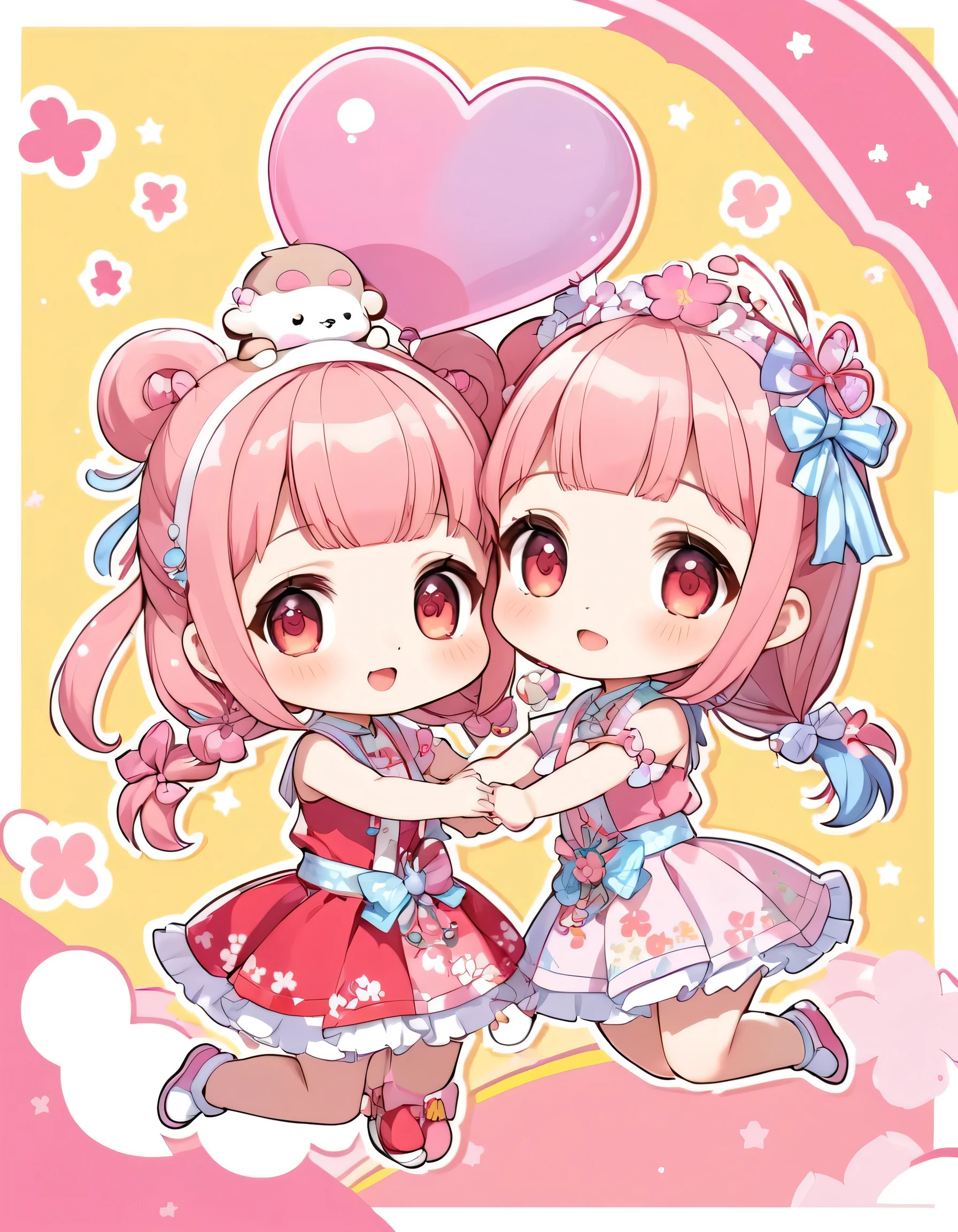 Momoko Sakura Style, Kawaii Design, most beautiful girl ever、Chibi, monkey、playing together,