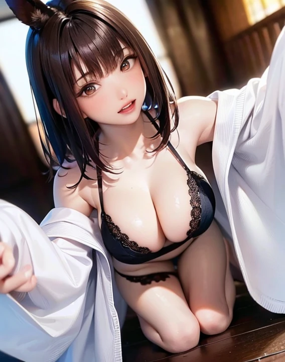 In 8K,最high quality,The real picture,Intricate details,超A high resolution,Depth Field,Masseter muscle area,Natural soft light,Professional Lighting,1 girl,(cute:1.2),Very beautiful 17 year old girl,Detailed eyes,((Brown eyes)),(Black Hair),(short hair),(bangs),Perfect Skin,Shiny skin,Pure white skin,Fine skin,Big and ample breasts,((Perfect Anatomy,Nice hands,Perfect hands,Five fingers connected to the palm,Precise needles without discomfort)),Perfect Barefoot,Delicate legs,Perfect balance,sexy,I can see your chest,Lurking deep in the city,I can see your crotch,Show me your panネクタイs in the street,Both legs are bent,Spread your legs in an M shape,
High resolution, high quality, 1 girl, Anime Girls, Brown long hair, Brown eyes, Rimless Glasses, Sunburned skin, Very beautiful and big breasted, (Big Ass),Beautiful ass,White cardigan,Denim shorts,on the road,