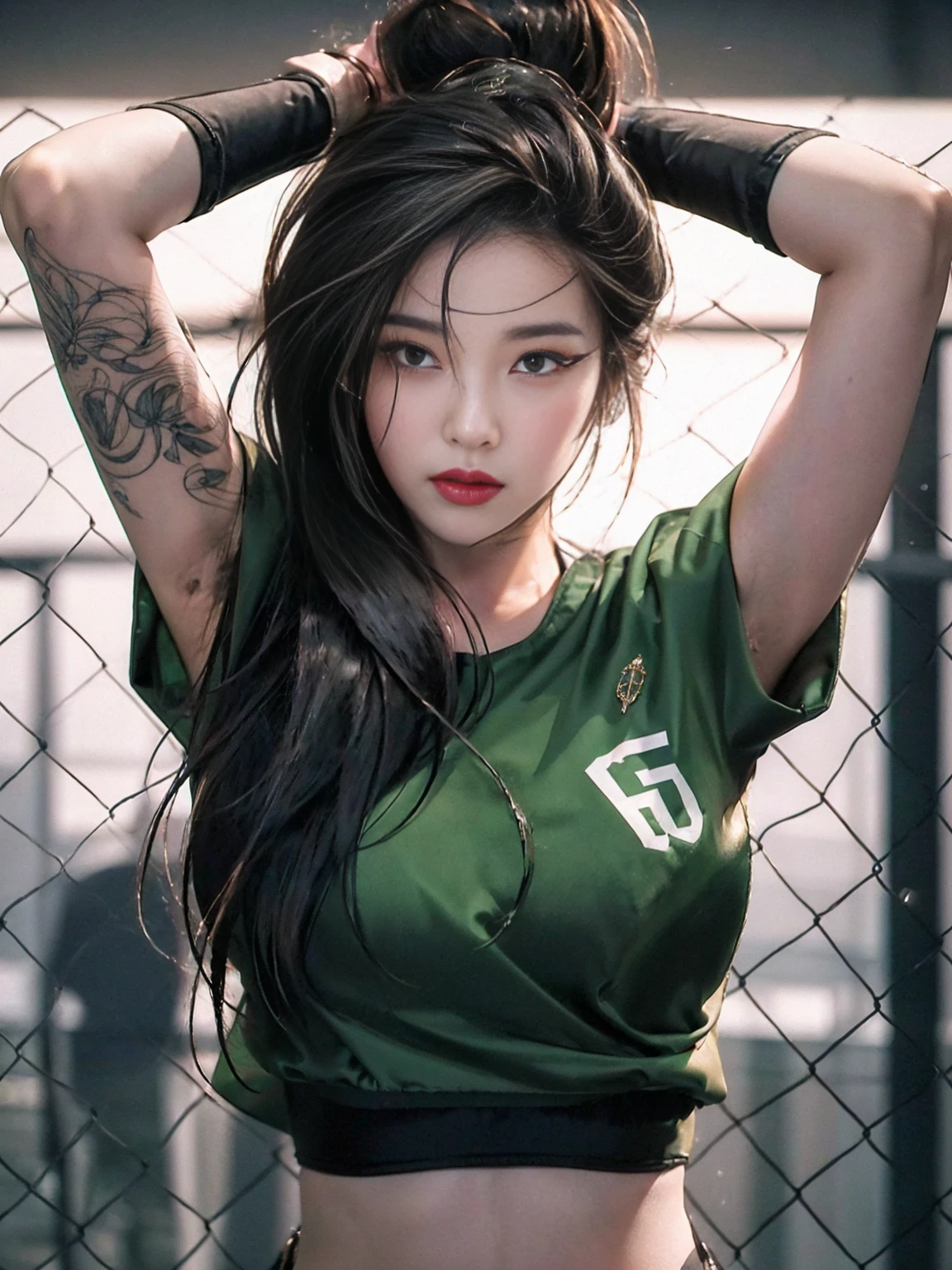 ((best quality)), ((masterpiece)), ((1 girl)), alone, ferry, ((long hair)), ferryBase, ((Raise your legs high)), shoulder, ((jewelry)), ((sleeveless), ((black bikini)), ((soft white jacket)), ((sexy eyes))