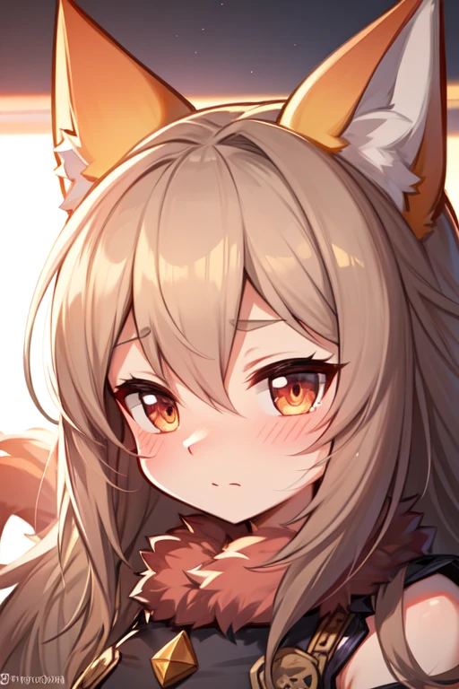 (hairy:1.2), fox, focus on face, blush, Beautiful light and shadow,From Brawl Stars