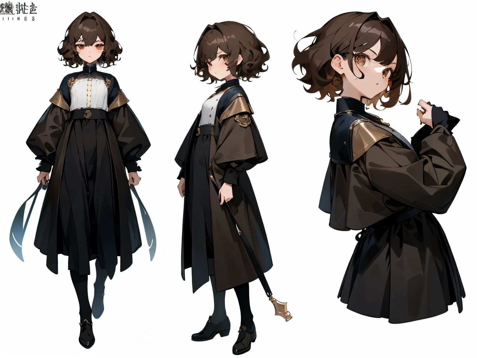 masterpiece: 1.6, highest quality: 1.4, Live Images: 1.2, Intricate details: 1.2, Charterner v2: 1.2, 1 Female full body character change,
exterior: Young people: 1.25, thin: 1.3, Light brown eyes, Medium chest, Fine grain, quality eyes,
Clothing: Mechanic Accessories:
hair: 黒hair, short hair, disheveled curly hair,
compensate: nature, Shiny skin,
(Single Background, White Background: 1.3), Multiple Views, Multiple Views of the same character in the same outfit: 1.3.
