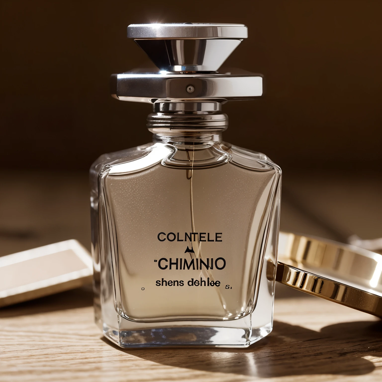 generate images of the following create perfume bottles with the following name Etoile d'opulence eclair lumineux pluie d'orage eclat d'lune