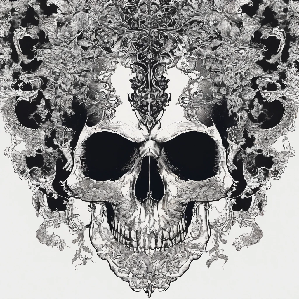 Black Skull、Pale, glowing eye sockets、darkness