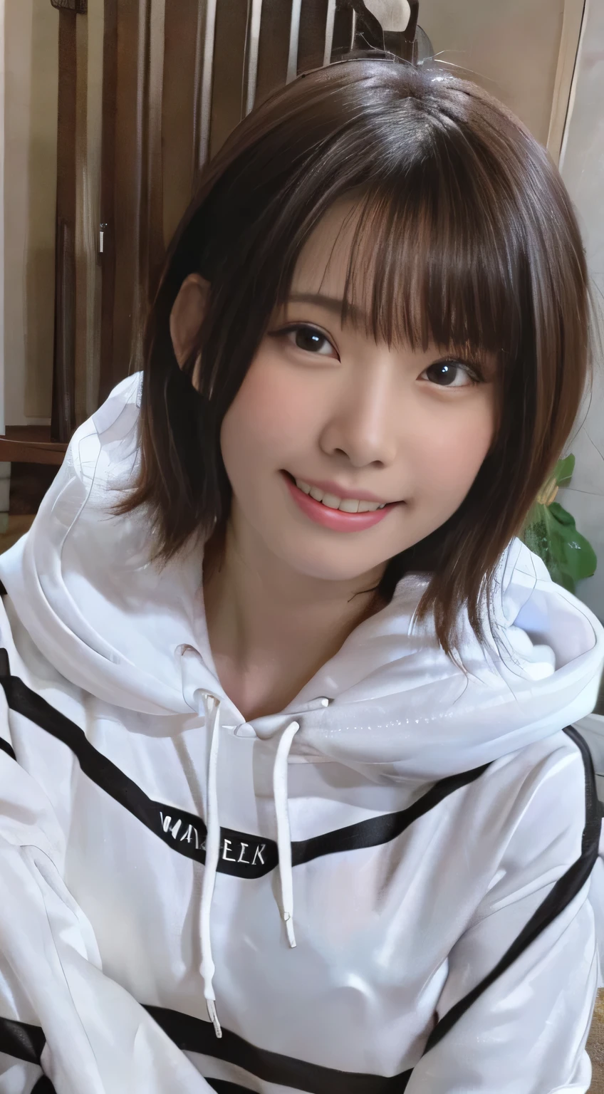 Spread legs, Shoot from below,  Line, Cameltoe, Looking at the camera, Naked body, sexy hoodie with zipper, Colorful flower garden, A slender, Kissing face, idolface, Neat face, Blur the background, bob cuts, Colossal tits, 14years,  Lori, Big smile, ​masterpiece, top-quality, Raw photo, Photorealsitic, beautiful a girl, cute little, shorth hair, depth of fields, hight resolution, ultra-detailliert, finely detail, ighly detailed, extremely detailed eye and face, Sharp pupils, Cinematic lighting