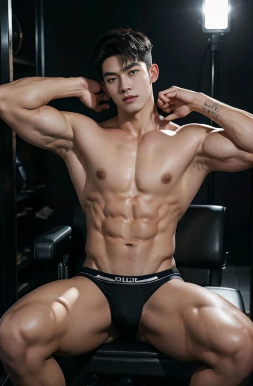 4 young handsome chinese guys,20-22 years old,super realistic, super detailed, human skin, mess curly hair, erotic police officers,Interpol,manly Police,perfect studio light, Handsome,musculous,strong sport body, lean muscles,big chest abs, hairy bodies,handcuff, sexy police uniforms(Fine eye 1:3),Black eyes,full bodyesbian, full body tattoo, tattoo chest, tattoo hands, tattoo arms, tattoo back, muscles, Inspired by Bian Shoumin, Inspired by Xiao Yuncong, yihao ren, yanjun cheng, jinyiwei, inspired by Huang Gongwang, xintong chen, naked body, big chest abs, bare butts, nice juicy butts, long big dick masturbate , correct dick shape, sexy, open legs, luxury super car show room background,