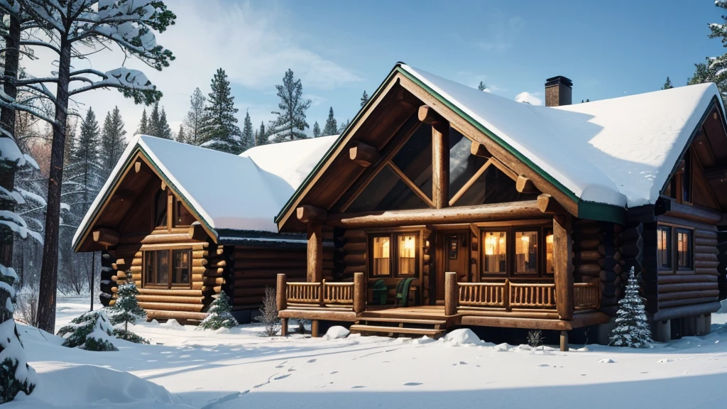 arafed log cabin with a green roof and a green roof, log homes, peaceful wooden mansion, log cabin, cabin in the woods, cabin, luxurious wooden cottage, wooden house, chalet, winter snow, wooden cottage, log houses built on hills, outside in snow snowing, covered with snow, house in forest, shutterstock, colorado, winter setting