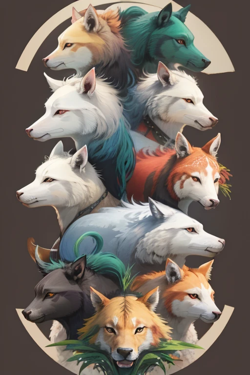 animal illustrations,mixed species,different kinds of animals,various species,diverse animals,animal world,animal kingdom,animal art,combination of animals,harmonious animals,author:Maki Haku,animal kingdom插圖,species diversity,peaceful wild animals,Peaceful creatures,Peaceful wilderness,natural harmony,mix of animals,Wild animals illustration,digimon evolution,Ultimate Evolution,perfect body,ultimate body,horse
