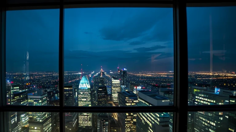 High floor windows, beautiful night view