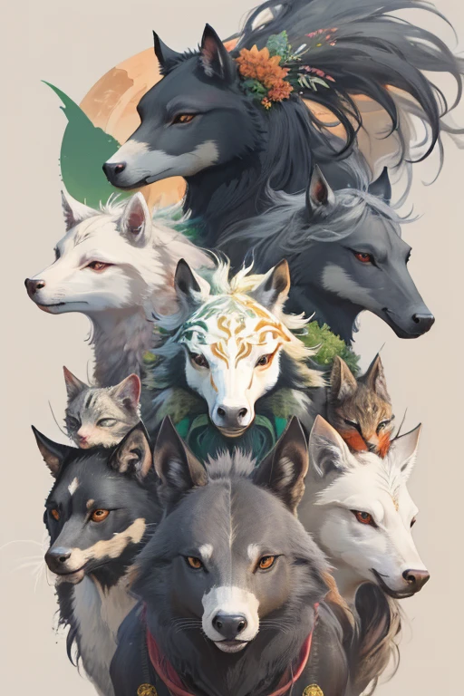 animal illustrations,mixed species,different kinds of animals,various species,diverse animals,animal world,animal kingdom,animal art,combination of animals,harmonious animals,animal kingdom插圖,species diversity,mix of animals,Wild animals illustration,digimon evolution,Ultimate Evolution,perfect body,ultimate body,horse,There is personification