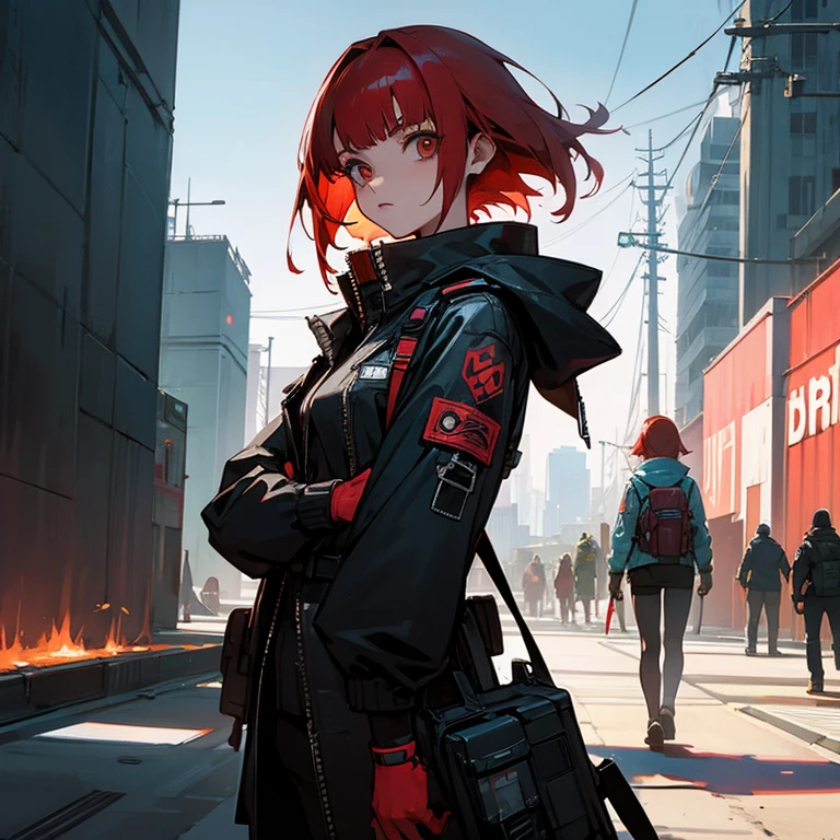 Explorers,Cyberpunk style clothing,Remains,Red Hair Girl