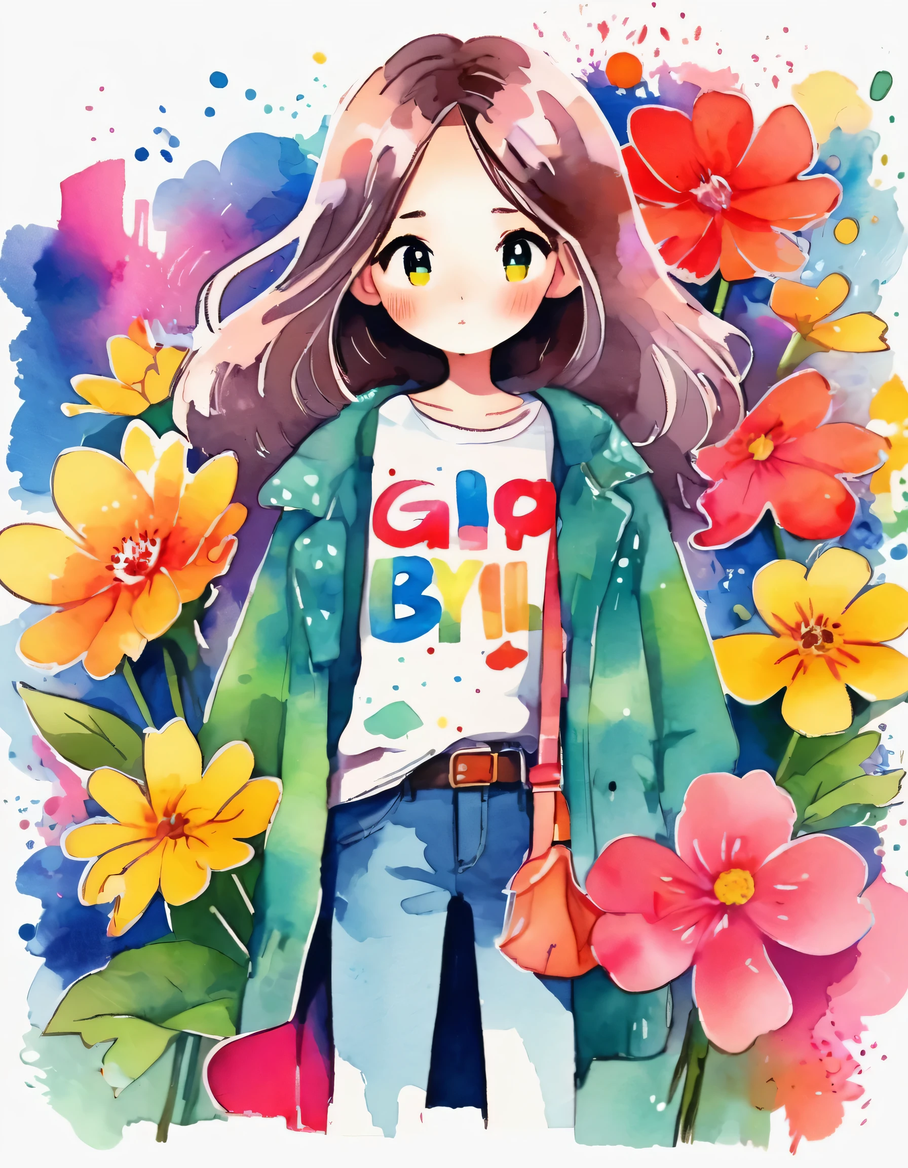 Micho Style、(((stylish fashion))), 8K Quality、Intense watercolor, Detailed watercolor art, Watercolor splash, Surreal, avant-garde pop art, Beautiful and expressive paintings, Beautiful artwork illustration, Very colorful tones, wonderful, Cool beauty, highest quality、Official Art, Vector art, Stylish design, (((The most beautiful girl))), (((highest quality))), HDR, ((detailed)), (((Doodle Art)), ((masterpiece)), ((Super detailed)), (((Colorful flowers))),(((Stylish)))