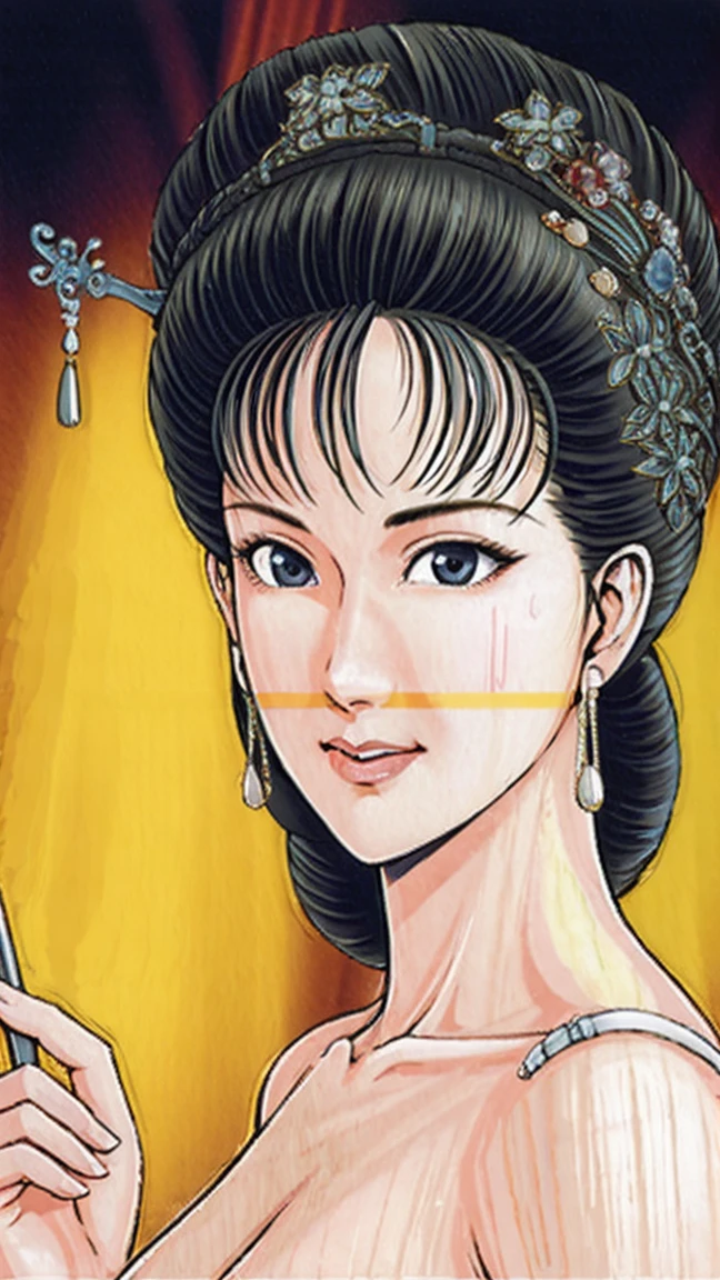 (best quality), (very aesthetic), (ultra-detailed), (best illustration),a mature female,NSFW,Perfect Face,Suikoden,Mrs. Lin,(full_body),(full_nude),red cheek,Large drops of sweat are pouring from the whole body,skinny,chinese traditional bath room,Get up from the bathtub,Drops of water dripping from the skin of the entire body,Looking down,Looking away