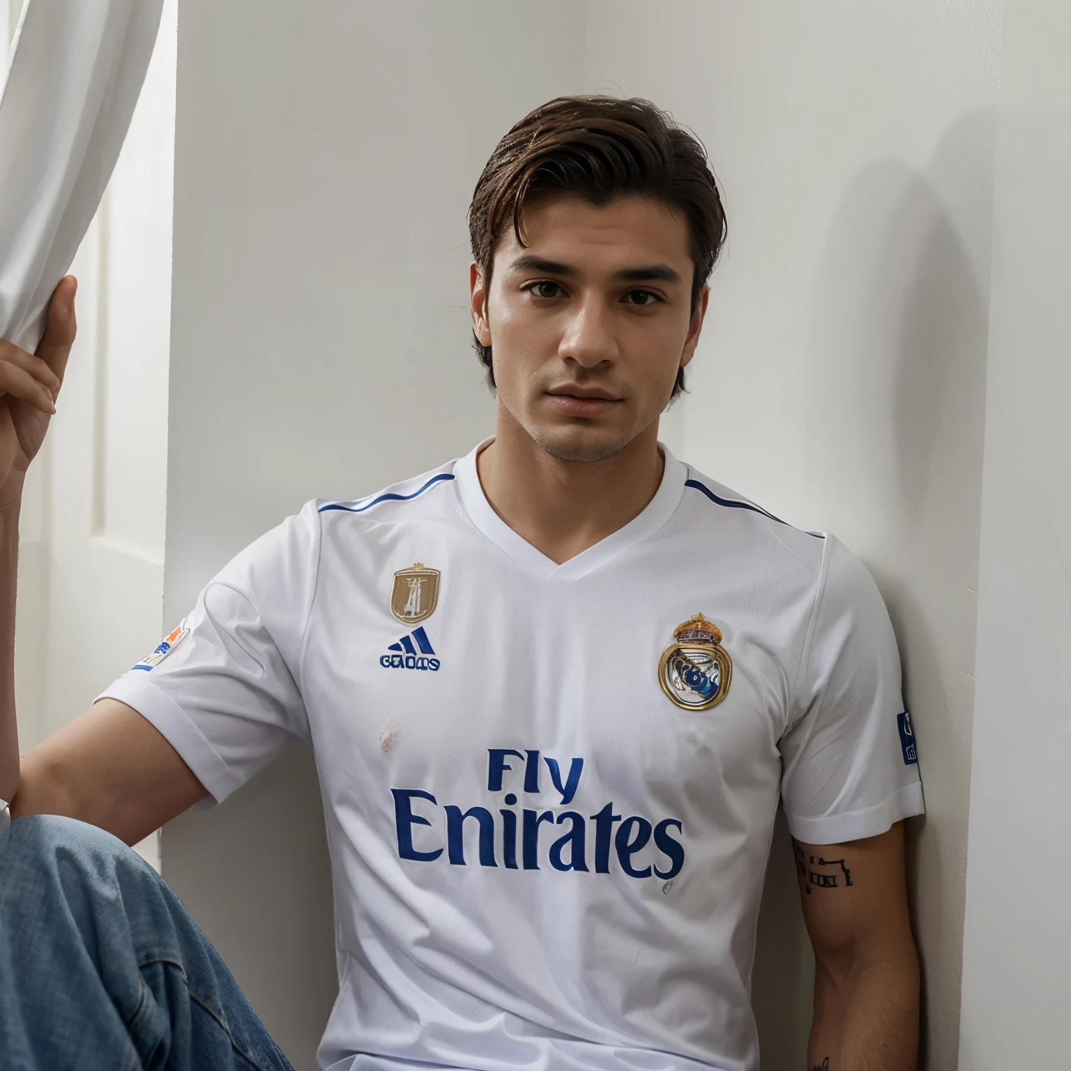 Hombre con camisa del real Madrid que diga angel