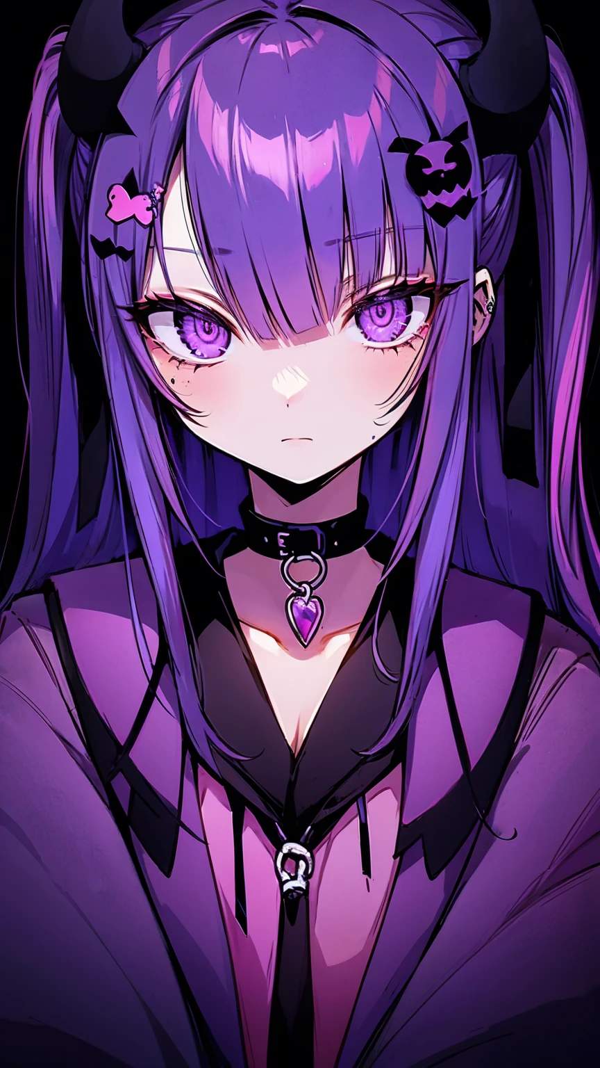 A lot of purple demon eyes