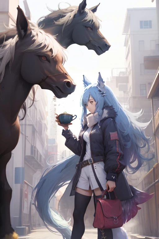 animal illustrations,mixed species,different kinds of animals,various species,diverse animals,digimon evolution，Ultimate Evolution，perfect body，ultimate body，horse，There is personification，digimon evolution，Ultimate Evolution，perfect body，ultimate body，There is a teapot，有horse，There is personification