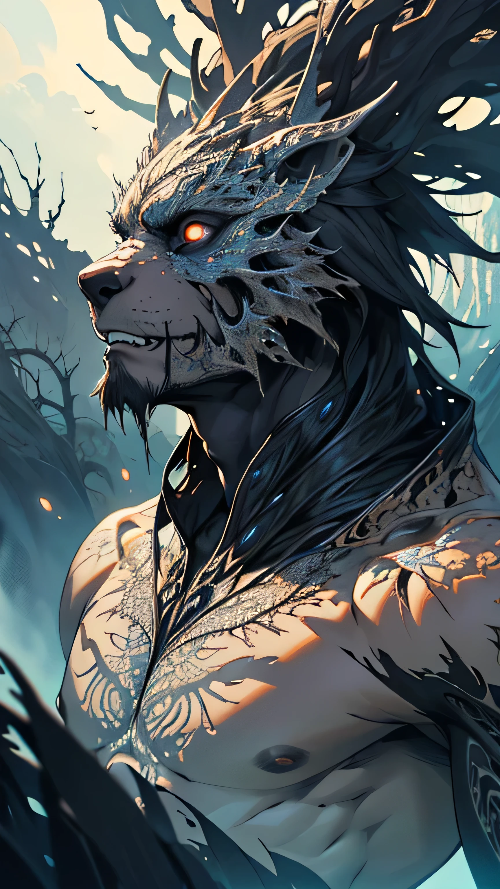 A black panther looking at her 2 cubs, and butterflies above or around them, representing the 3 cubs that were aborted tattoo design