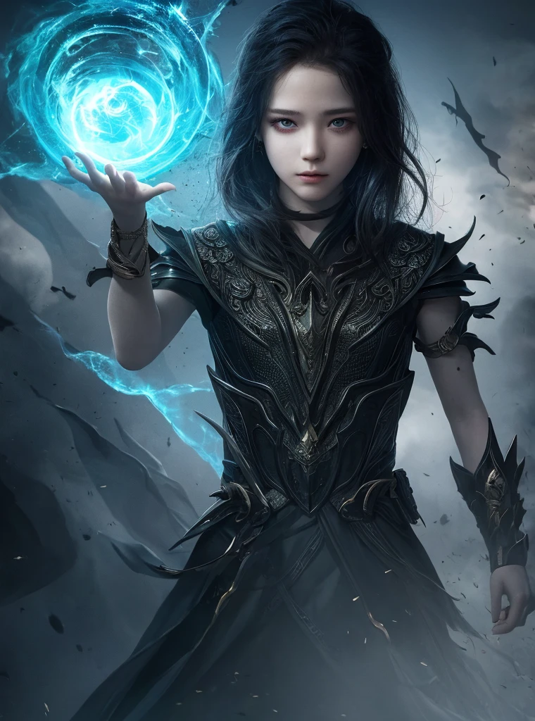 1 Girl,Solitary,masterpiece, best quality,fantasy,dark,shadow,
Face matters,the boy is important,the eyes are important,The character is the subject of the work,(Upper Body),
flame,ruins, spin magic,