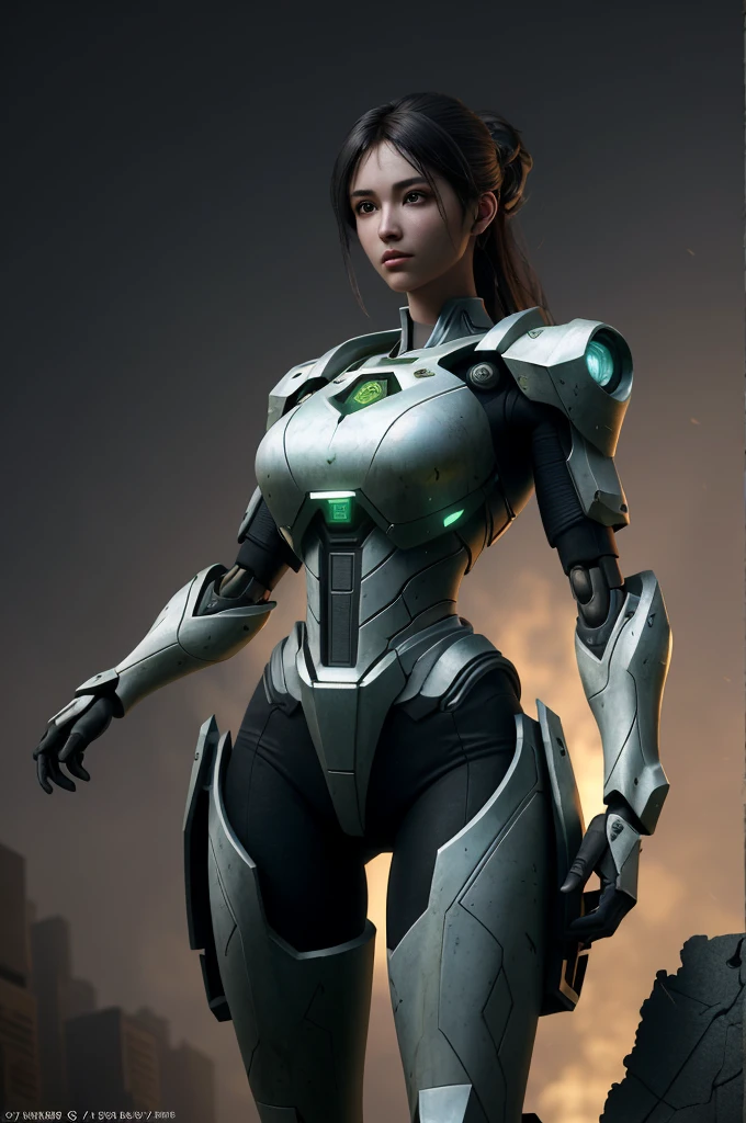 ((best quality)), ((masterpiece)), (Very detailed:1.3), 3D,shitu-mecha, Beautiful cyberpunk woman with her mech in the ruins of the city of the forgotten war, technology,HDR (High Dynamic Range),Ray Tracing,NVIDIA RTX,Super Resolution,Unreal 5,Subsurface scattering,PBR Textures,Post-Processing,Anisotropic filtering,Depth of Field,Maximum clarity and clarity,Multi-layered textures,Albedo and specular reflectograms,Surface shading,Accurate simulation of the interaction between light and material,Perfect proportions,Octane Rendering,Two-color lighting,Low ISO,White Balance,Rule of Thirds,Large aperture,8K Native,High-efficiency sub-pixel,Sub-pixel convolution,glowing particles,Light Scattering,Tyndall effect