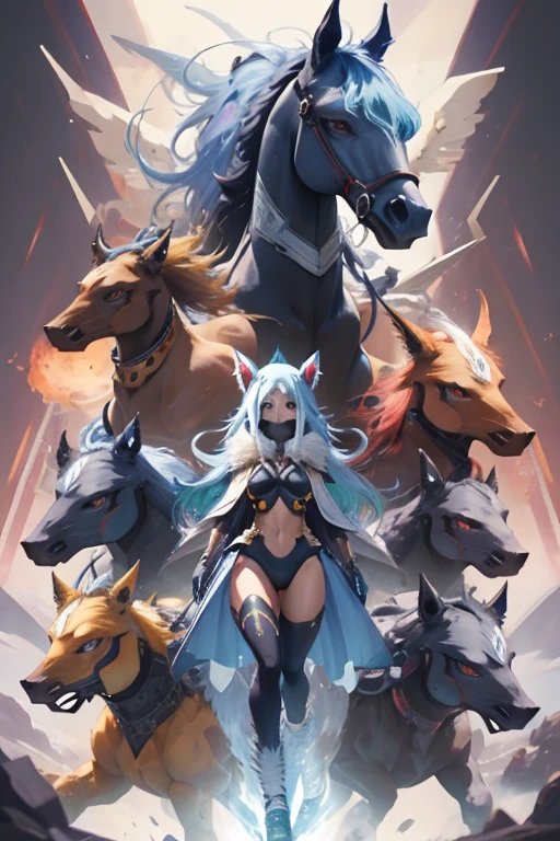 animal illustrations,mixed species,different kinds of animals,various species,diverse animals,digimon evolution,Ultimate Evolution,perfect body,ultimate body,horse,There is personification,digimon evolution,Ultimate Evolution,perfect body,ultimate body,UFO,有horse,There is personification