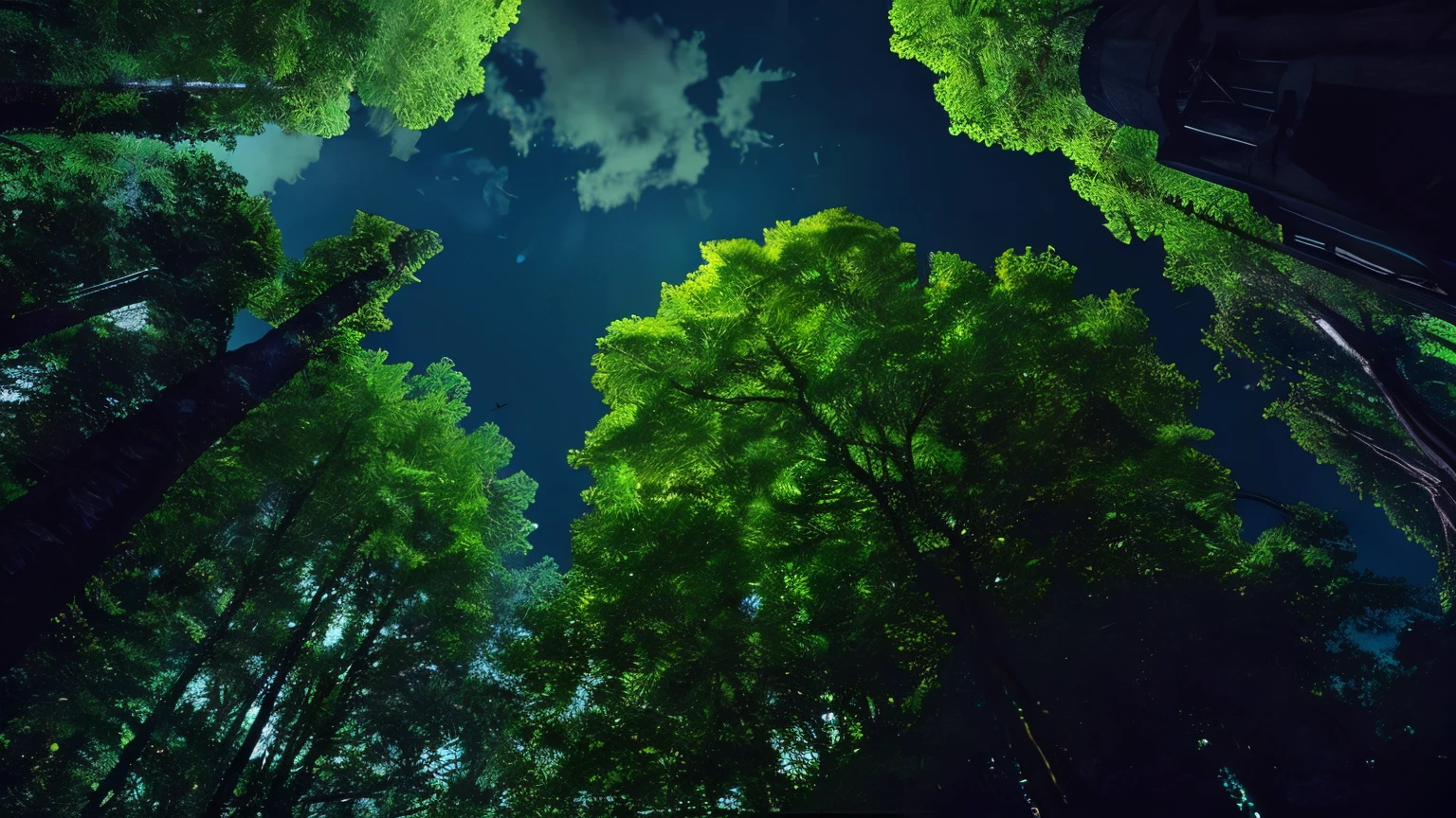 Vast night darkness photo，（View from below，Sky and wilderness below），（full moon：1.2），（meteor：0.9），（Star Cloud：1.3），grassy forest，Big forest。Treebreak Production Art，（Warm light source：1.2），（Glow worms：1.2），Intricate details，Volumetric Lighting，Realism is（masterpiece：1.2）（highest quality）， 4K，Very delicate，（moving composition：1.4），High level of detail and colorful details，（Iridescent colors：1.2），（Bright lighting，Atmospheric lighting），夢はmagicの，magic，（solo：1.2