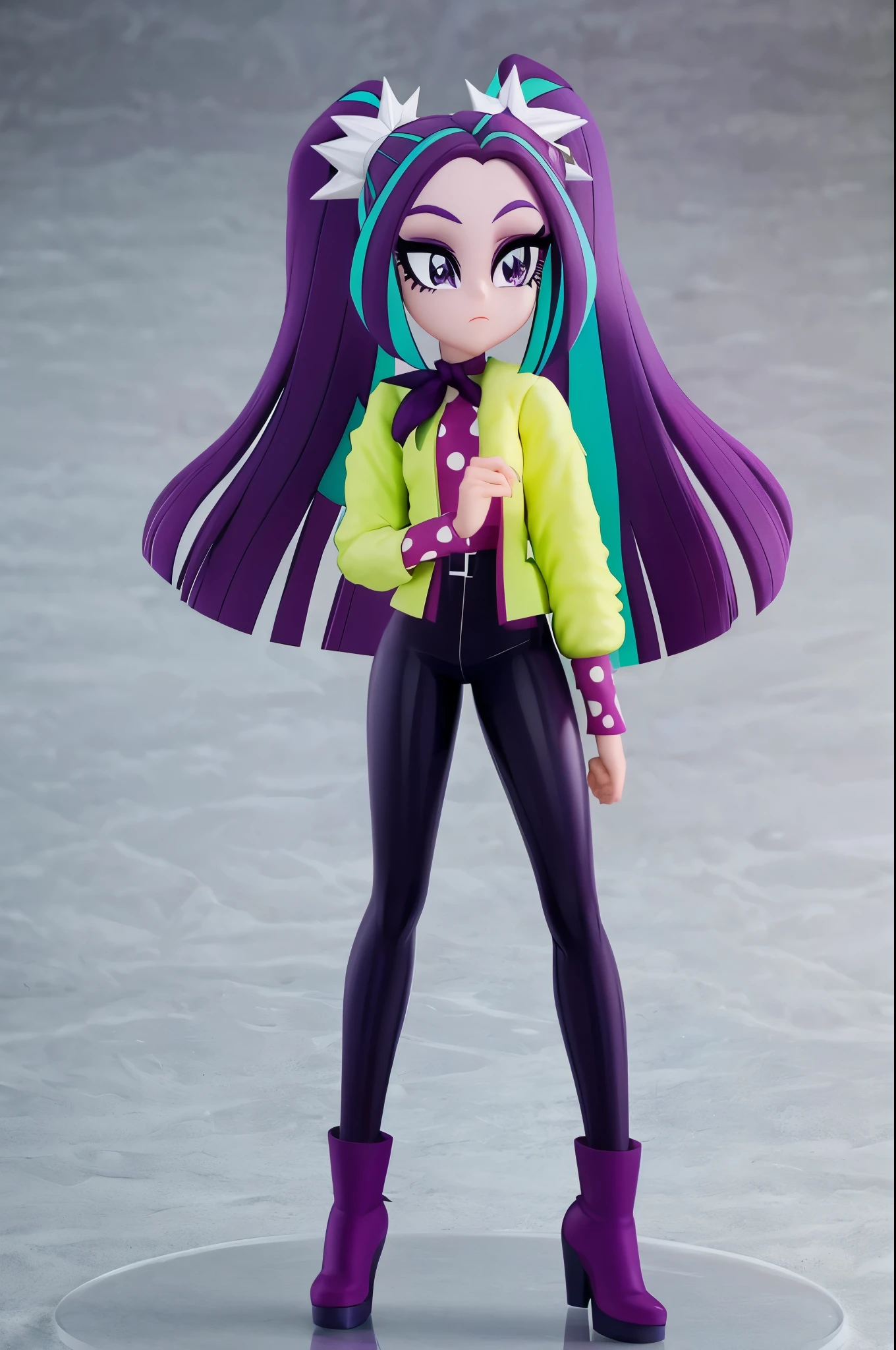aria blaze, 1girl, good eyes, figure, simple background, long legs