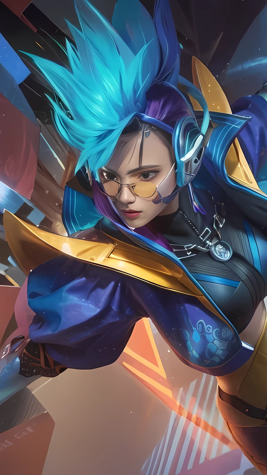 best quality, 1girl, kda, solo, long hair, short hair, dress,