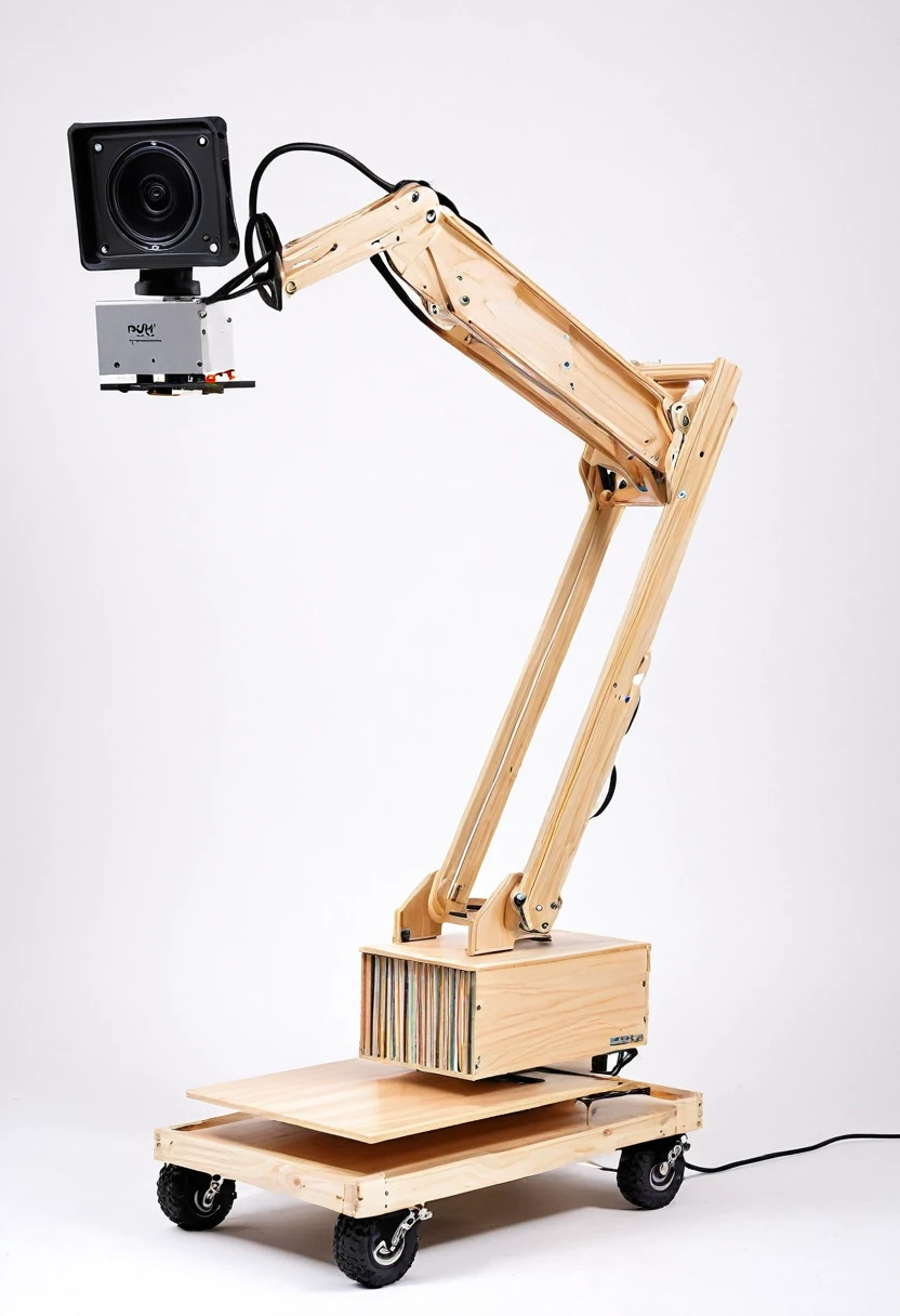 De acuerdo con los requisitos establecidos, puedo proponer la siguiente estructura de robot para una biblioteca:
Parte superior (torso y cabeza):
- Lightweight plywood or recycled plastic structure to support components.
- A webcam or IP camera to scan barcodes on books.
- A small, low-cost robotic arm with a gripper or claw to pick up and deliver books without letting go.
- A small screen or speaker to interact with users.
- A basic computer system (Raspberry Pi u otra placa) to process information.
Parte inferior (mobile base):
- Robust recycled wood or plastic structure to support the weight.
- Two or more large, sturdy wheels for good traction and stability.
- Electric motors and encoders to control movement.
- Infrared or other sensors to detect the guide tape on the ground.
- A rechargeable battery or electrical connection to power the components.
Total height would be approximately that of an average person (1.6-1.8 metros) para facilitar el escaneo y entrega de libros. The proportions and weight distribution must be carefully calculated to maintain stability and prevent it from falling or tipping over..